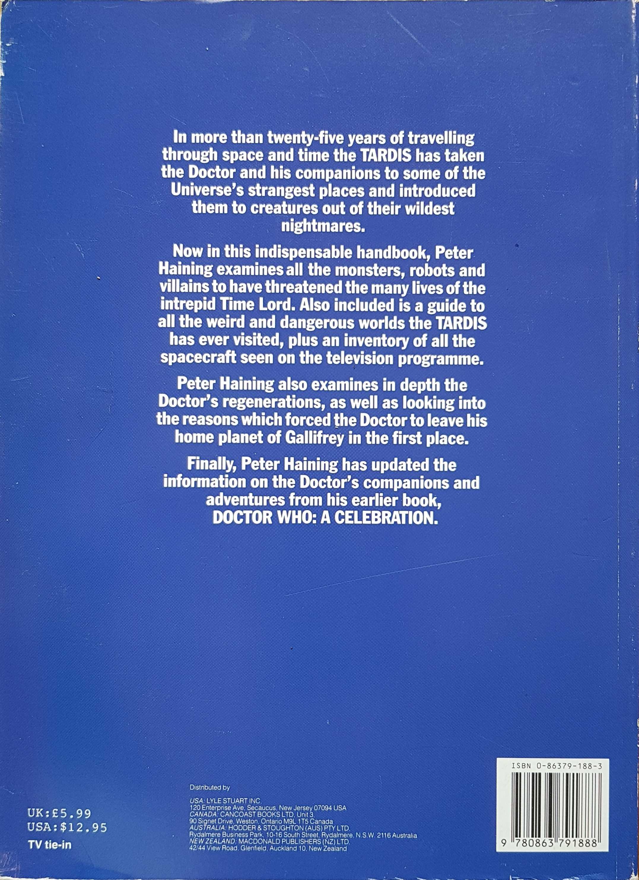 Picture of 0-86379-188-3 Doctor Who - The time travellers' guide by artist Peter Haining from the BBC records and Tapes library